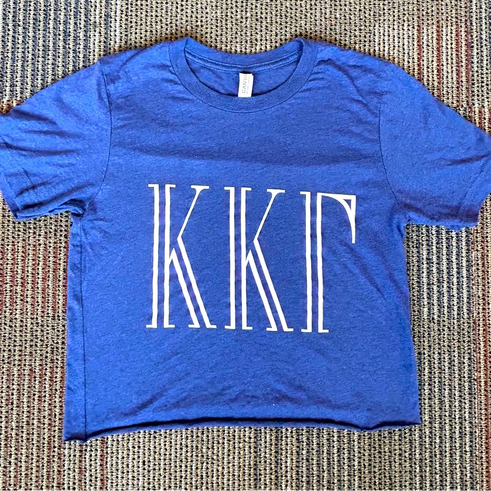 KKG KAPPA KAPPA GAMMA royal blue crop T-shirt